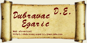 Dubravac Egarić vizit kartica